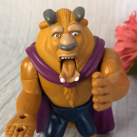 BEAUTY & THE BEAST action figure toys BELLE BEAST & COGSWORTH hand puppet - Picture 6 of 14